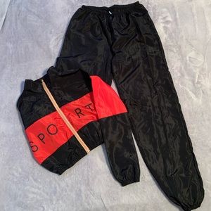 Winderbreaker crop jacket and pants set